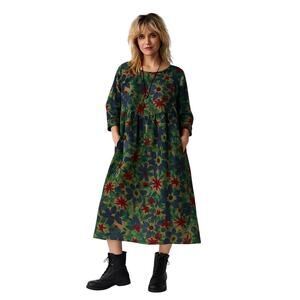 MSRP $69 ✨100% Linen Floral Maxi Dress – Size M (Fits S Too) | Boho Cottagecore✨